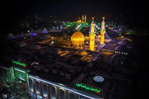 تصویری از ایوان طلائی حرم مطهر امام حسین (ع)