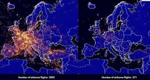 ترافیک هوایی اروپا قبل از کرونا +عکس