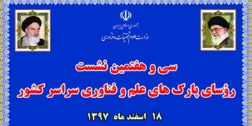 سی و هفتمین نشست روسای پارک‌های علم و فناوری کشور برگزار می‌شود