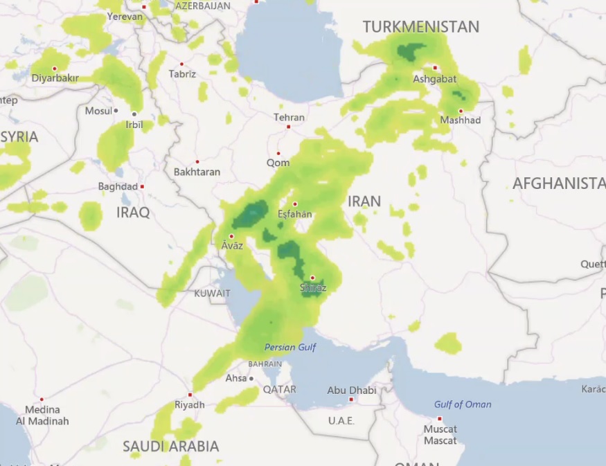 نقشه هوایی پیش بینی 24 ساعته وضعیت بارندگی کشور+فیلم