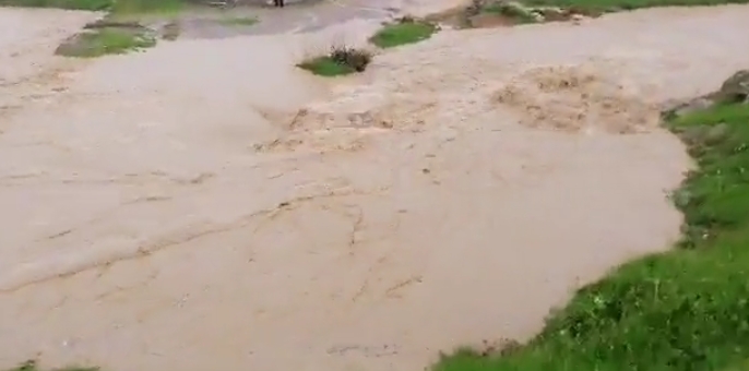 سیل در شهرستان ثلاث باباجانی کرمانشاه