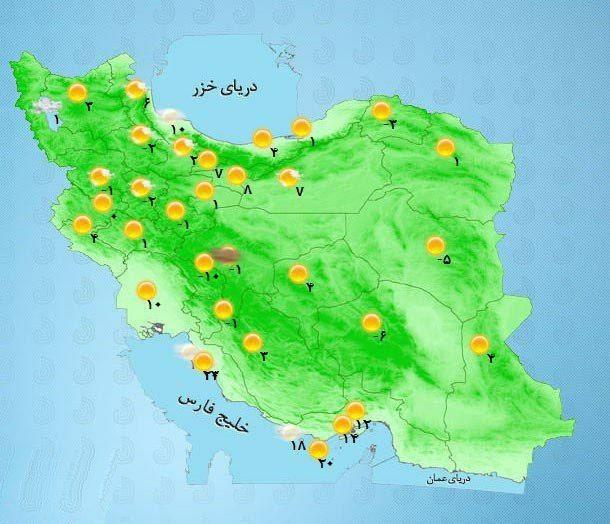 افزایش نسبی دمای هوا تا پایان هفته در بیشتر مناطق کشور