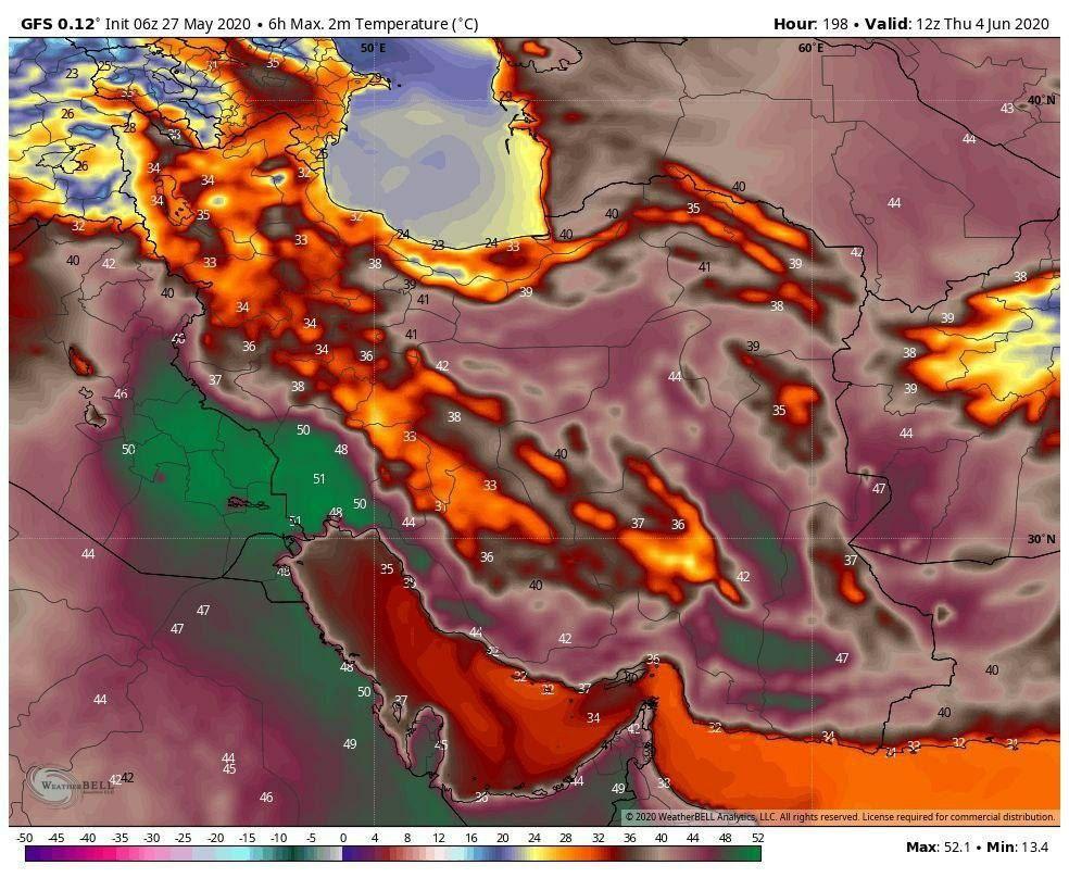 گرمای بیش از ۵۰ درجه سانتیگراد در راه است !